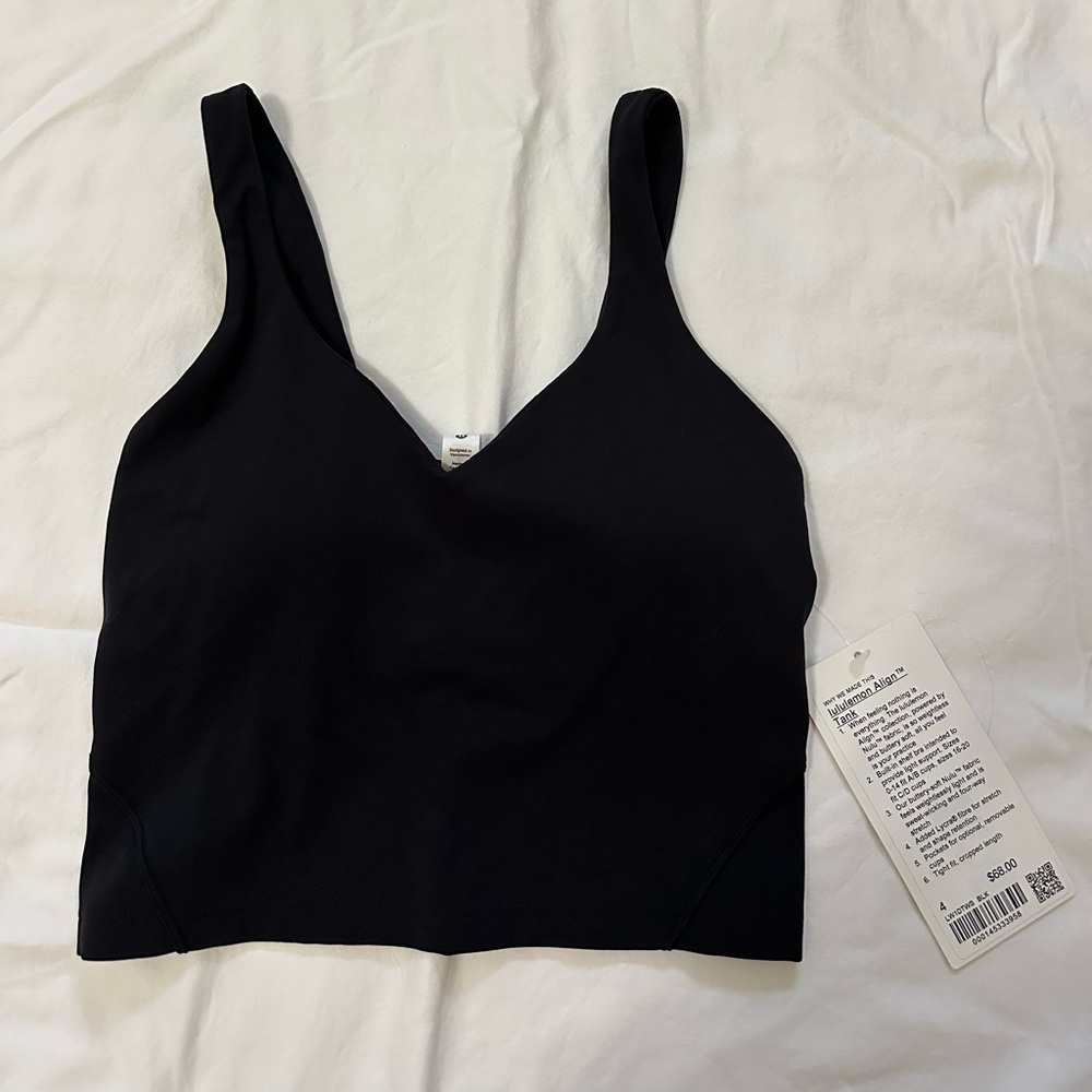 Brand new black lululemon align tank size 4